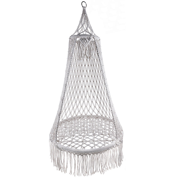 (DL) Scaun rotund,tip leagan suspendat, model cuib, 80x140cm, maxim 120kg, bej