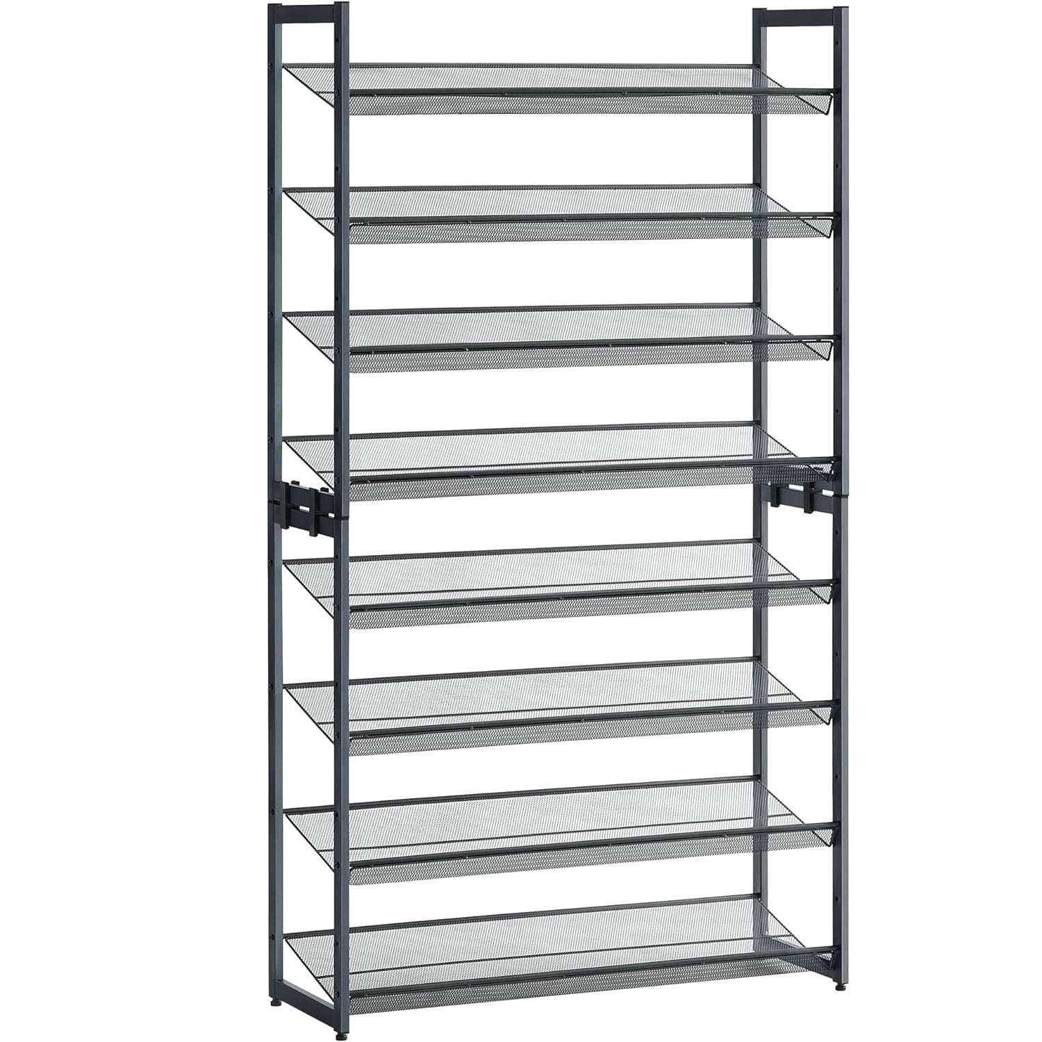 SONGMICS Raft de depozitare pantofi, pe 8 nivele, cu polite reglabile, pentru 32-40 de perechi, 31x92x163cm, gri