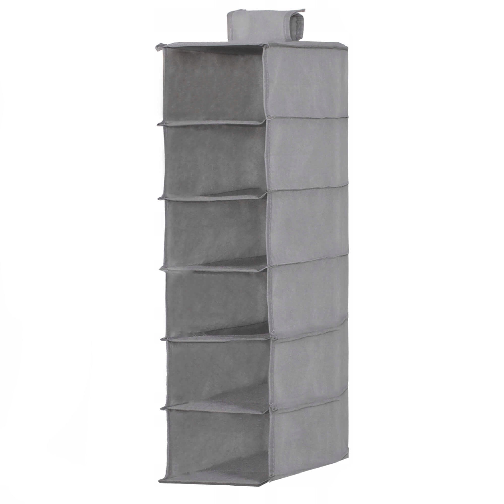 Organizator dulap Sersimo, 6 compartimente, textil, 120cm, gri
