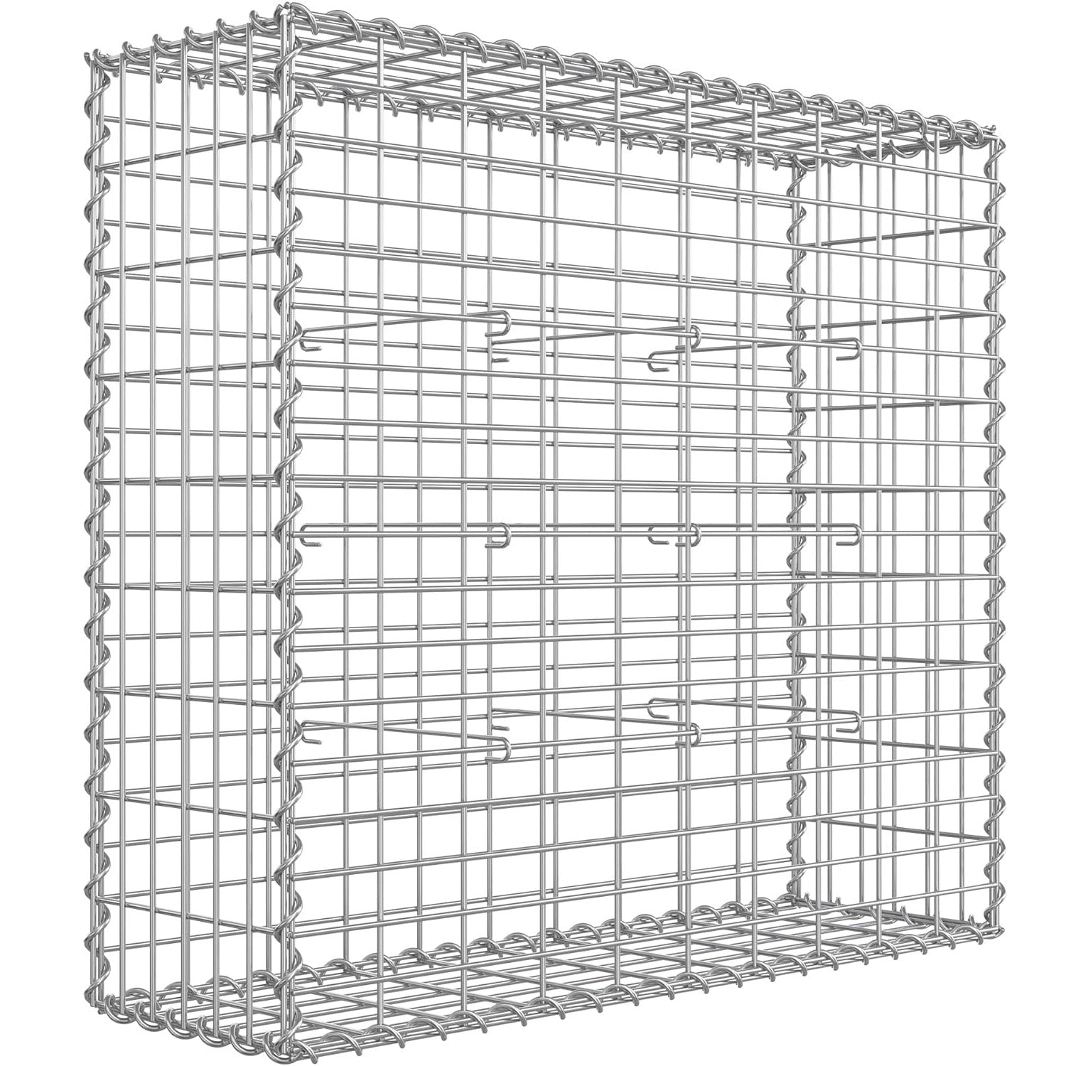 SONGMICS Cos de gabioane pentru pietre, otel galvanizat, 100x90x30cm, argintiu