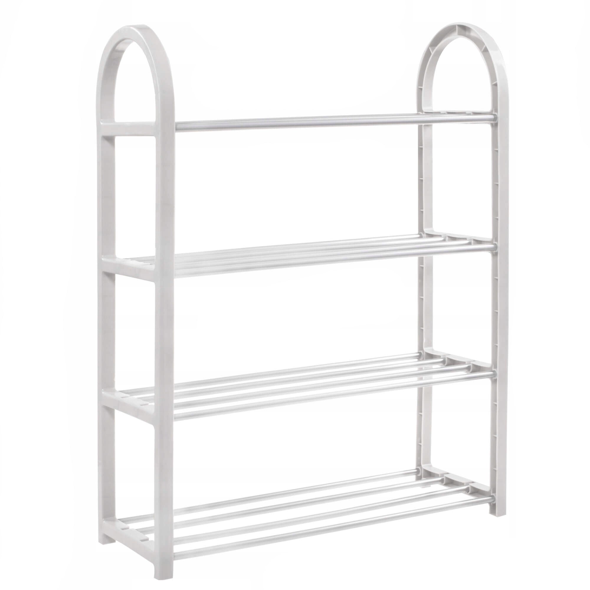 Pantofar PVC si metal, Sersimo cu 4 rafturi, 64x50cm, argintiu