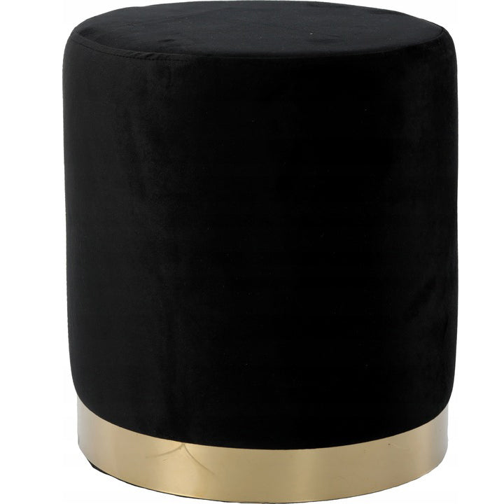 Taburet rotund, tapitat cu stofa, sarcina 100 kg, 35x40 cm, negru