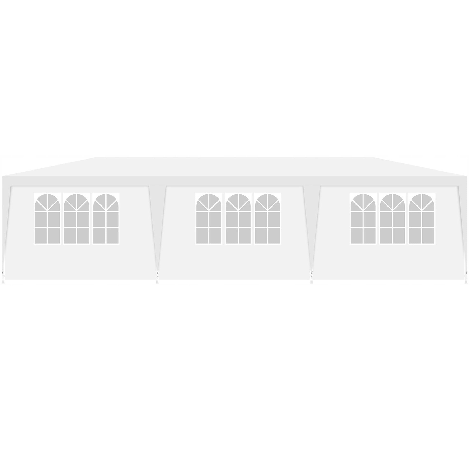 Cort pavilion 9x3m pentru gradina sau evenimente, cu 8 pereti laterali, alb - 7