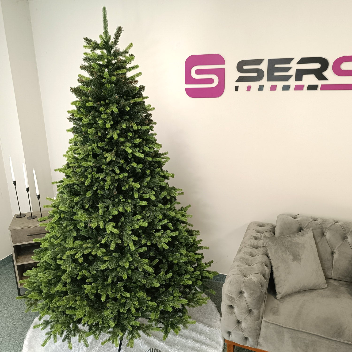 Brad artificial Christmas Deluxe by Sersimo, Carpati cu varfuri verzi, 2D+3D, 230cm