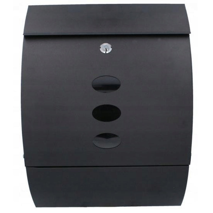 Cutie postala de exterior, pentru gard sau perete, din otel zincat, cu incuietoare, 40x12x30cm, gri argintiu