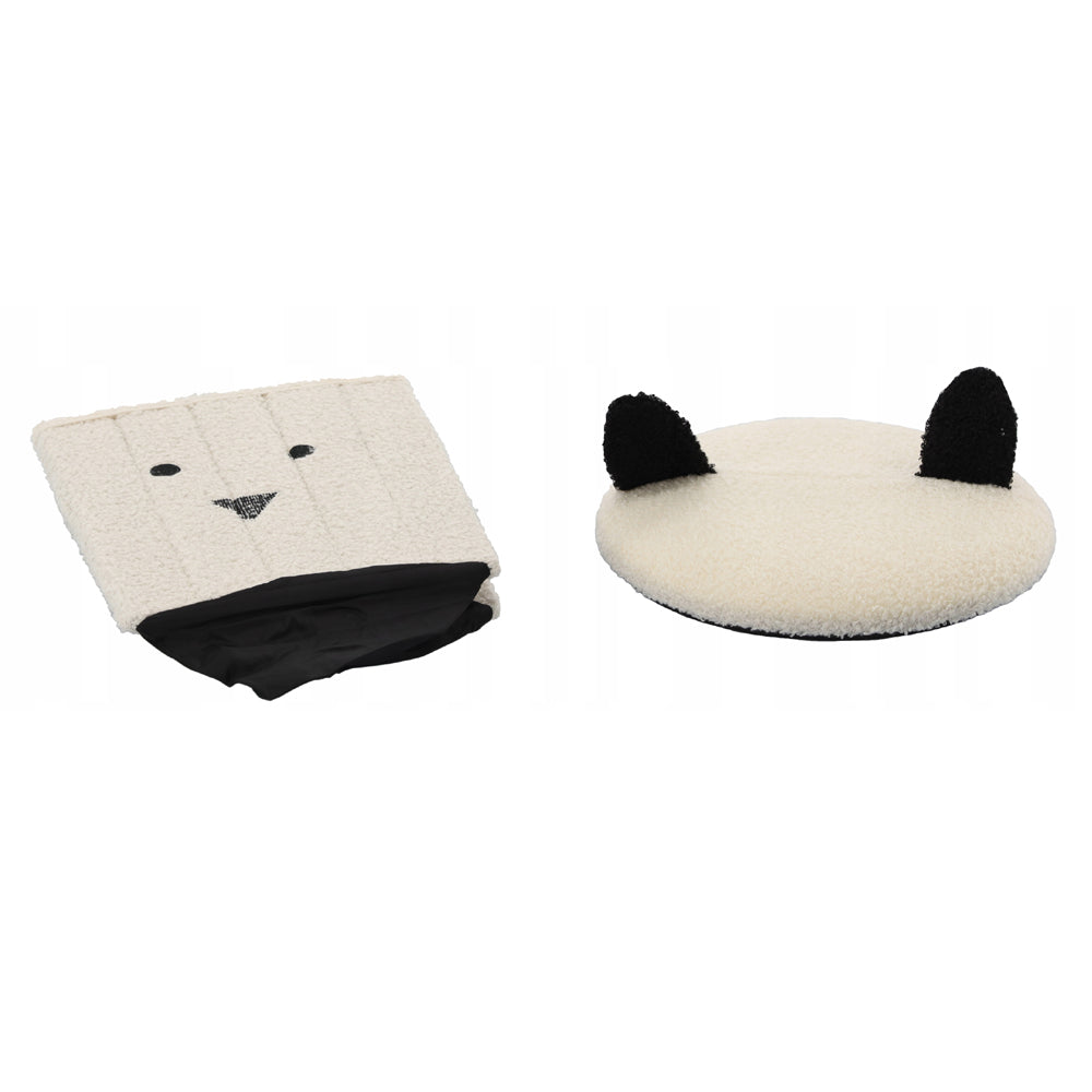 Taburet pentru copii, pliabil cu spatiu depozitare, 80kg, 28×34 cm, bej