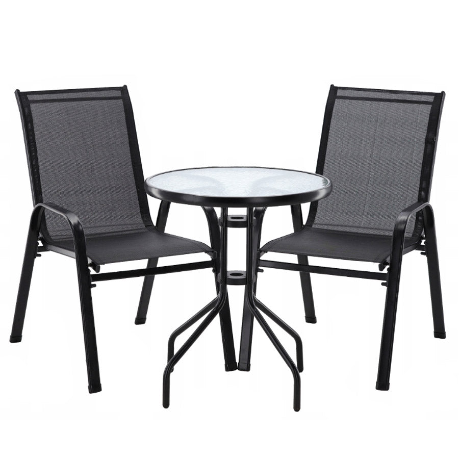 Set mobilier gradina Torino, 2 scaune, 1 masa, gri antracit