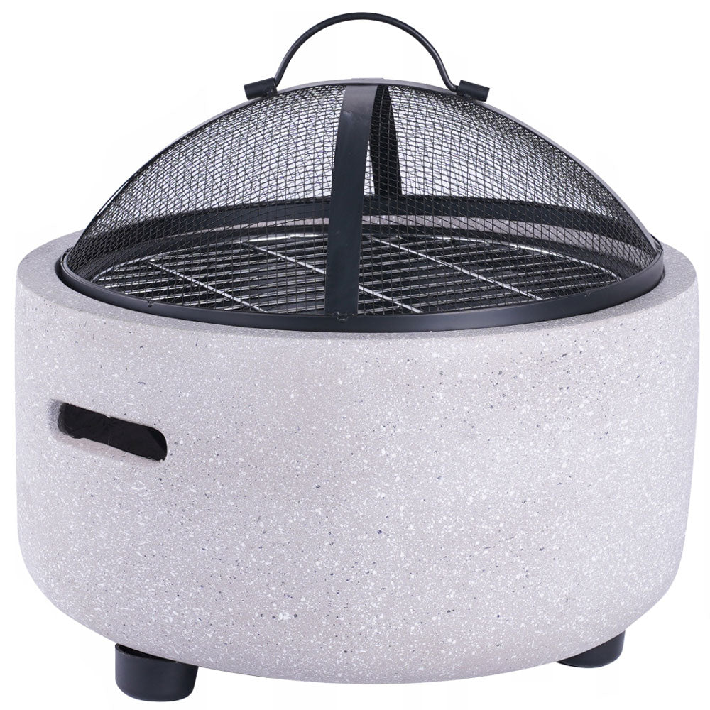 Semineu de exterior pentru terasa sau gradina din placa de magneziu, cu grill pentru gratar, 43x43x39cm