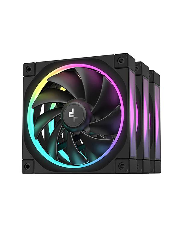 Set 3 ventilatoare DeepCool "FL12R 3IN1", 120mm, 500-2150 RPM, FDB, 55 cfm, , 4pin PWM, negru, "R-FL12R-BKAPN3-G" - 6933412785132