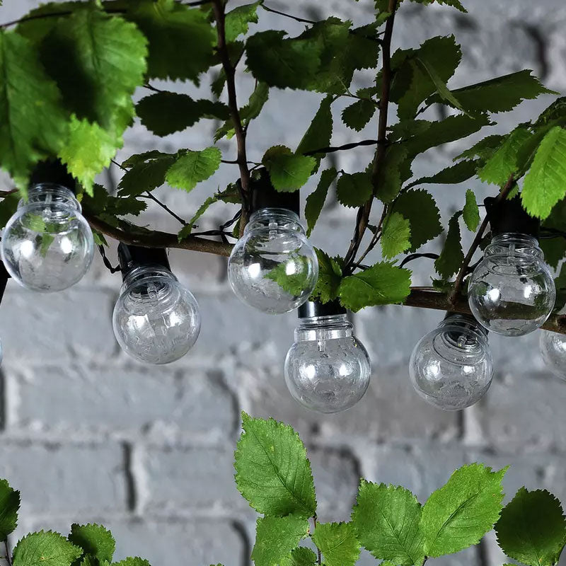 Ghirlanda luminoasa, LED, model Rona, 10 becuri, 380cm, incarcare solara, lumina alb cald