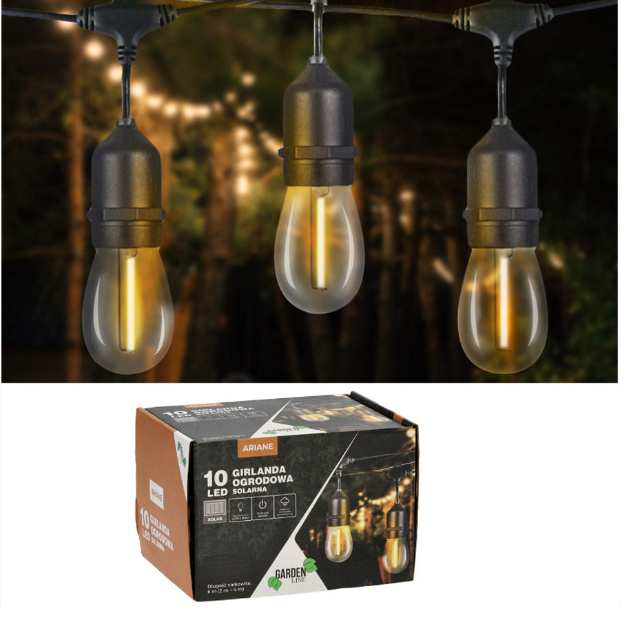 Ghirlanda luminoasa, LED, model Ariane, 10 becuri, 600cm, incarcare solara, lumina alb cald - 11