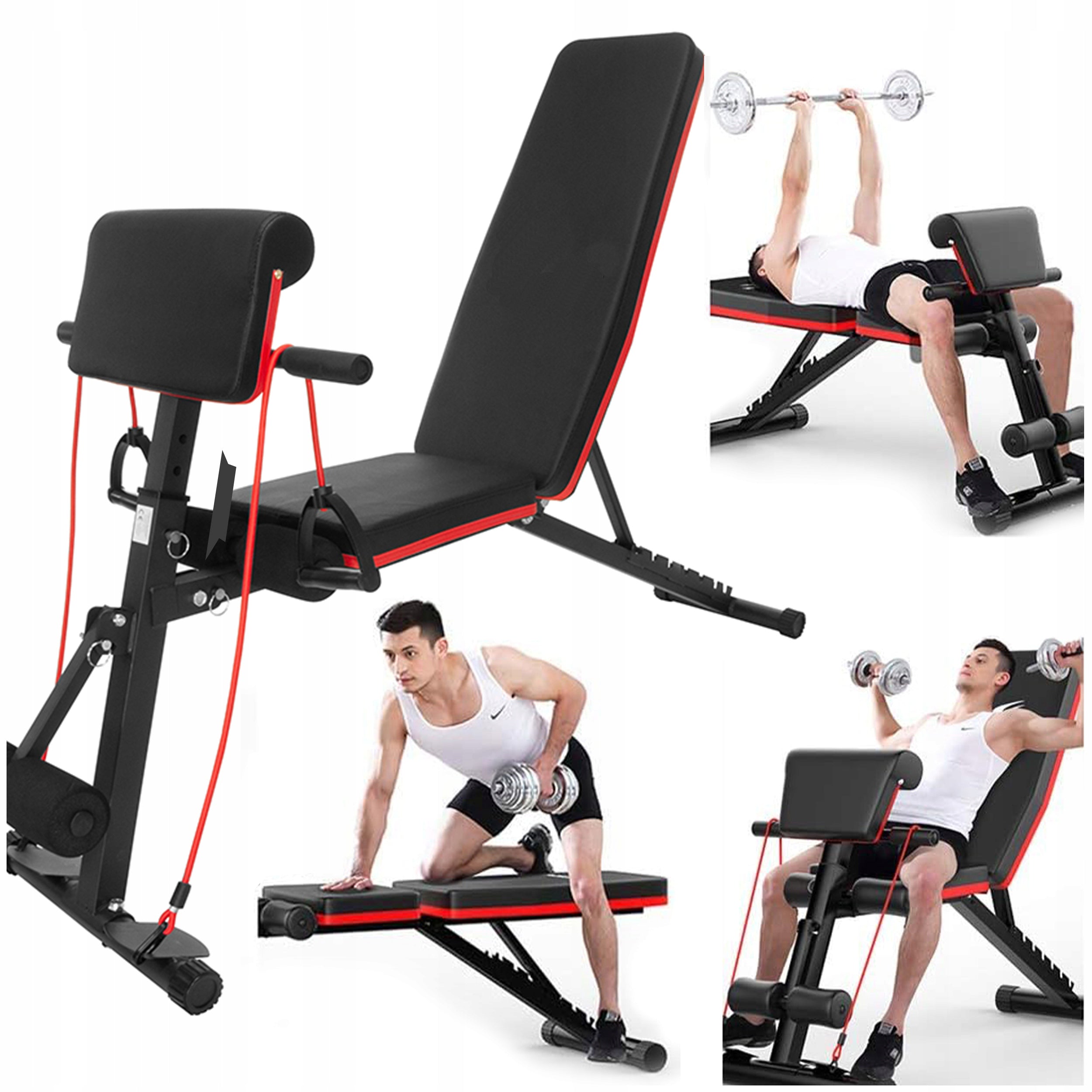 Banca multifunctionala antrenament fitness, spatar reglabil 7 trepte, sarcina maxima 150 kg