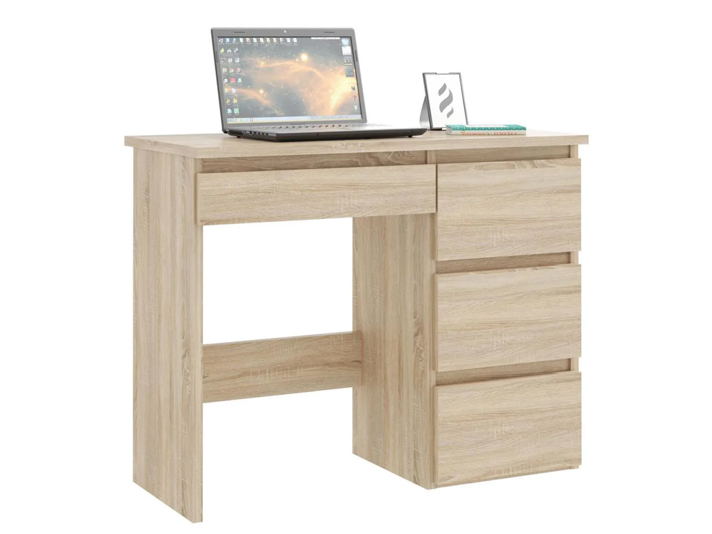 Birou calculator Beta 3 cu 4 sertare, 94x43x75 cm, finisaj sonoma - 2