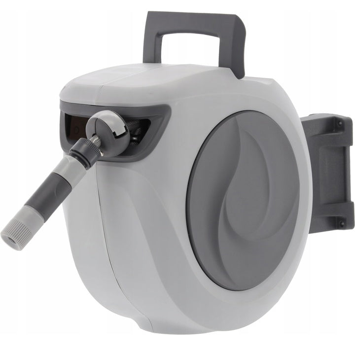 Tambur automat pentru furtun de gradina, 30m, montare pe perete, pivotant, retractabil