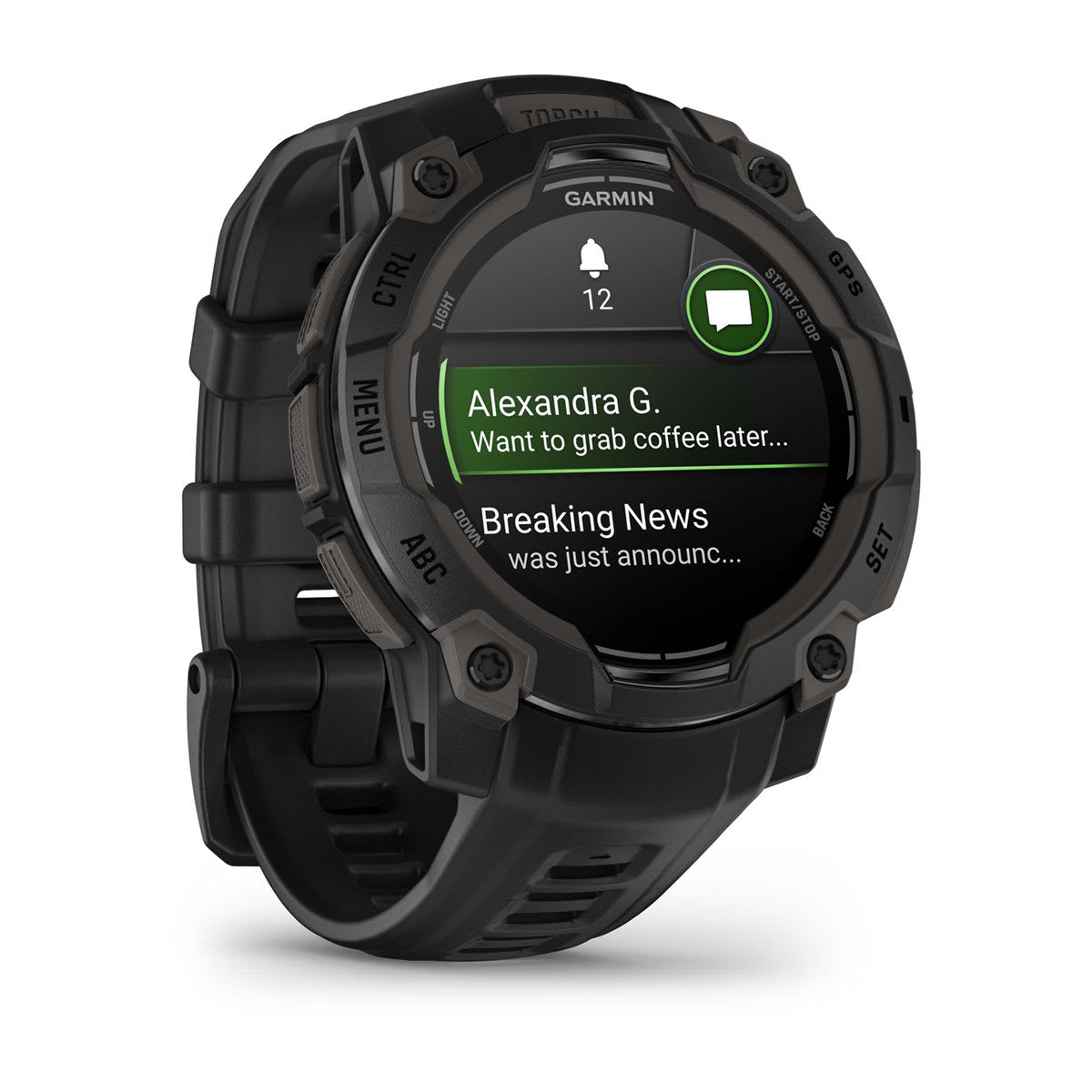 Smartwatch Instinct 3 45 mm, AMOLED Black with black band "010-02936-00"