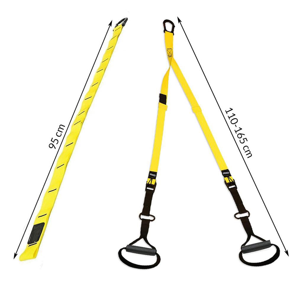 Set sistem suspensie tip TRX, fitness, crossfit sau aerobic, cu sac transport, 250kg
