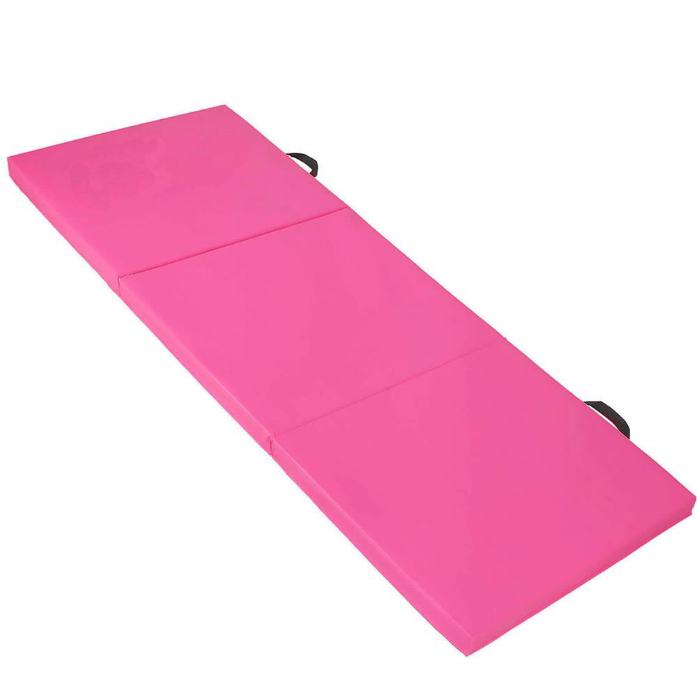 Saltea fitness groasa pentru antrenamente gimnastica, pliabila, 180x60x5cm, roz