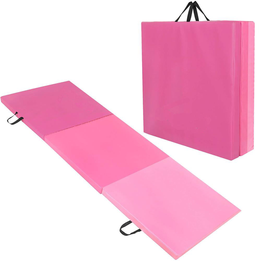 Saltea fitness groasa pentru antrenamente gimnastica, pliabila, 180x60x5,5cm, roz