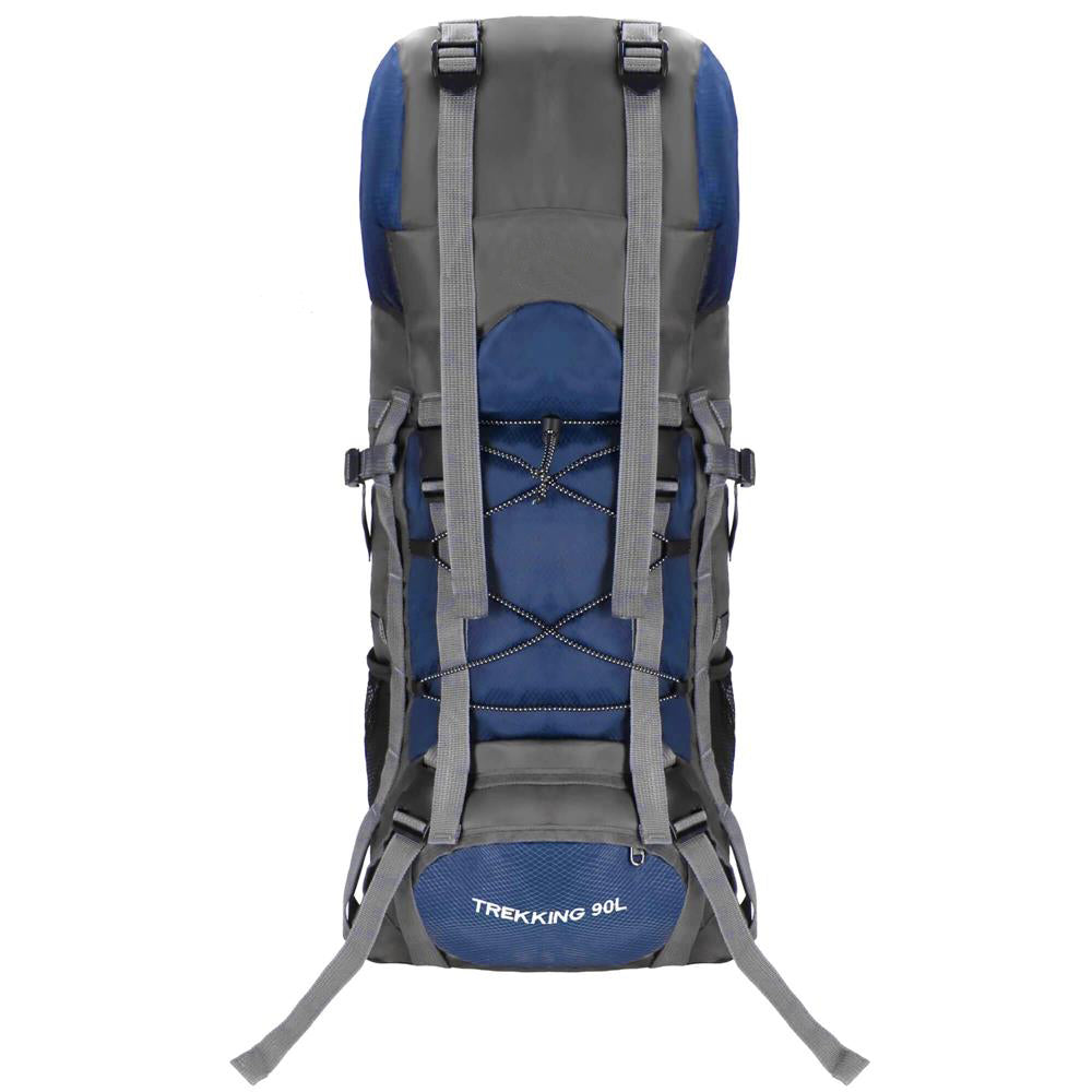 Rucsac tactic militar pentru drumetie, cu husa de ploaie, 90 litri, 25 kg, 74x32x20 cm, gri albastru - 4