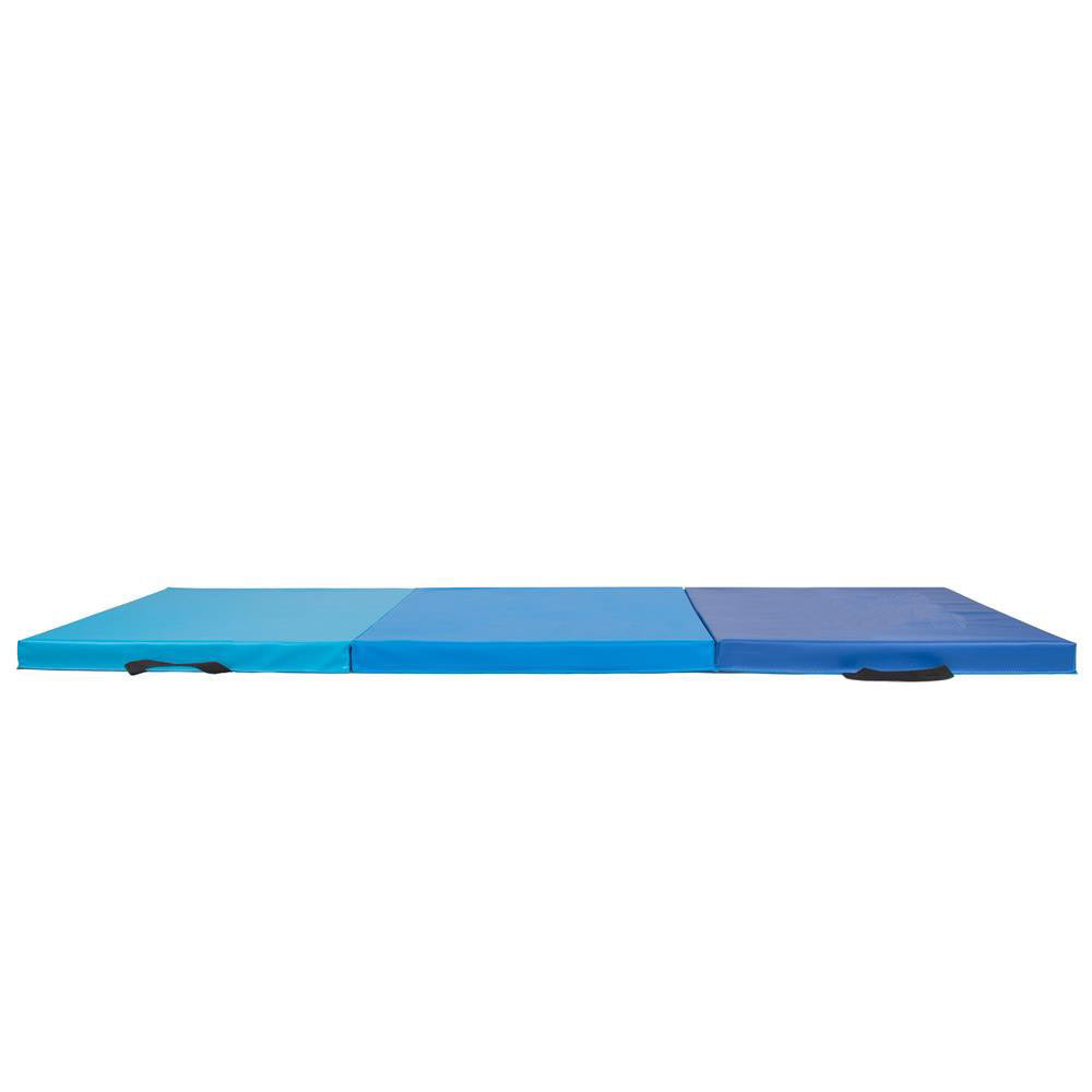 Saltea fitness groasa pentru antrenamente gimnastica, pliabila, 180x60x5,5cm, albastru