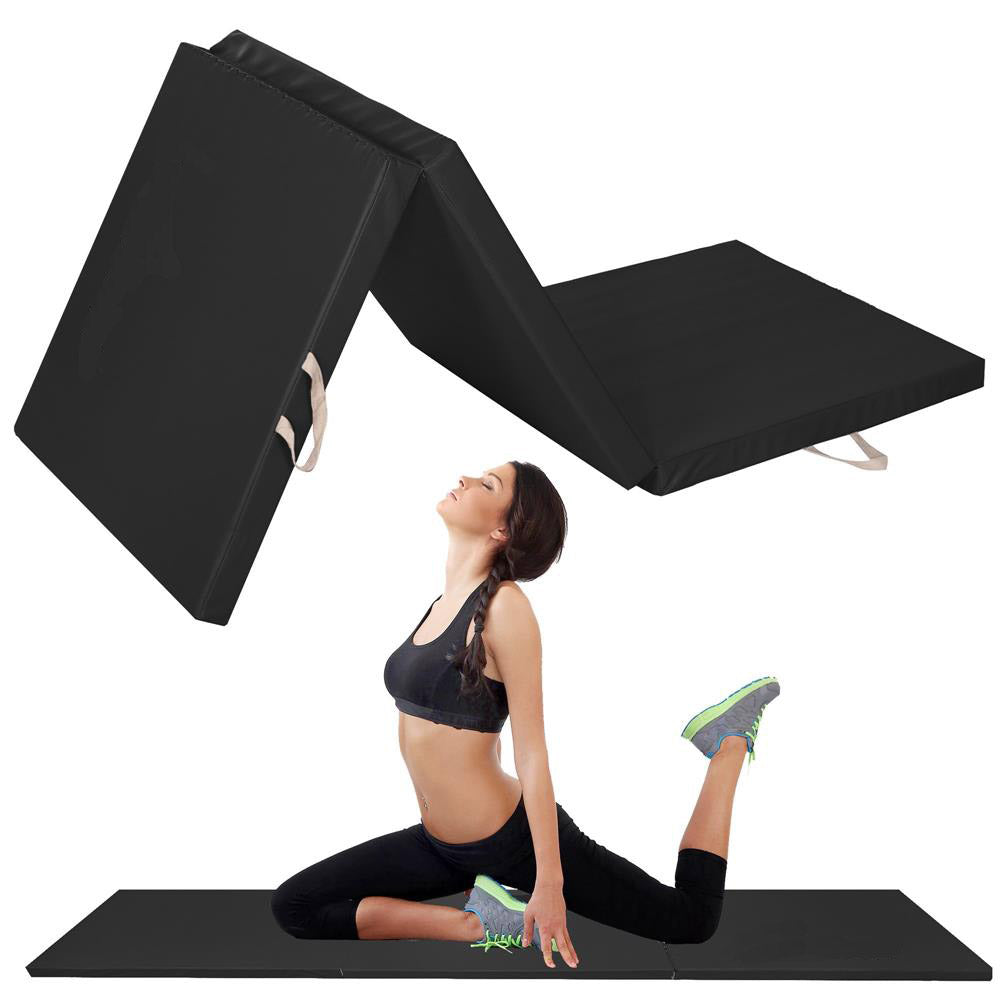 Saltea fitness groasa pentru antrenamente gimnastica, pliabila, 180x60x5cm, negru