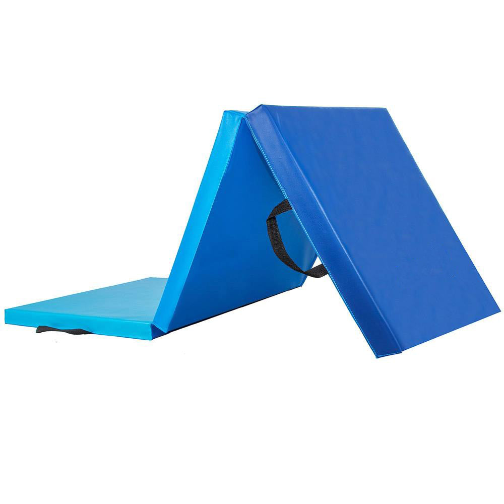 Saltea fitness groasa pentru antrenamente gimnastica, pliabila, 180x60x5,5cm, albastru