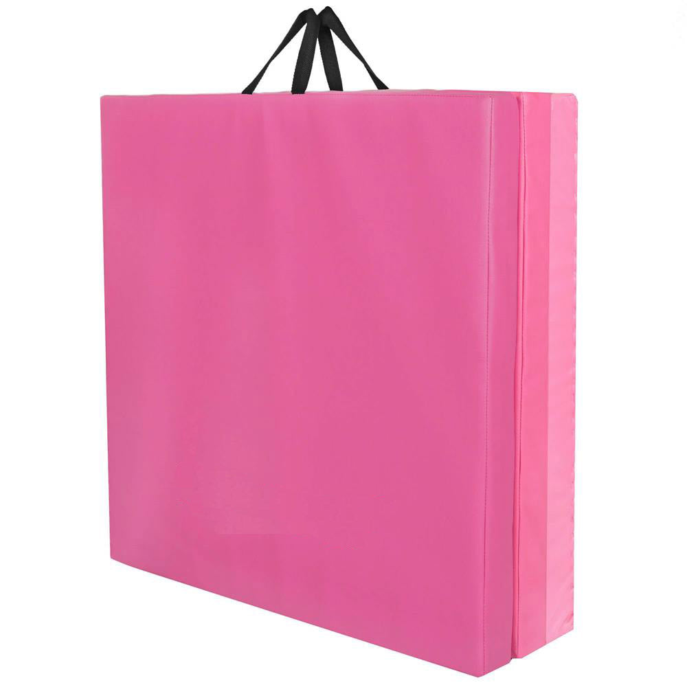 Saltea fitness groasa pentru antrenamente gimnastica, pliabila, 180x60x5,5cm, roz