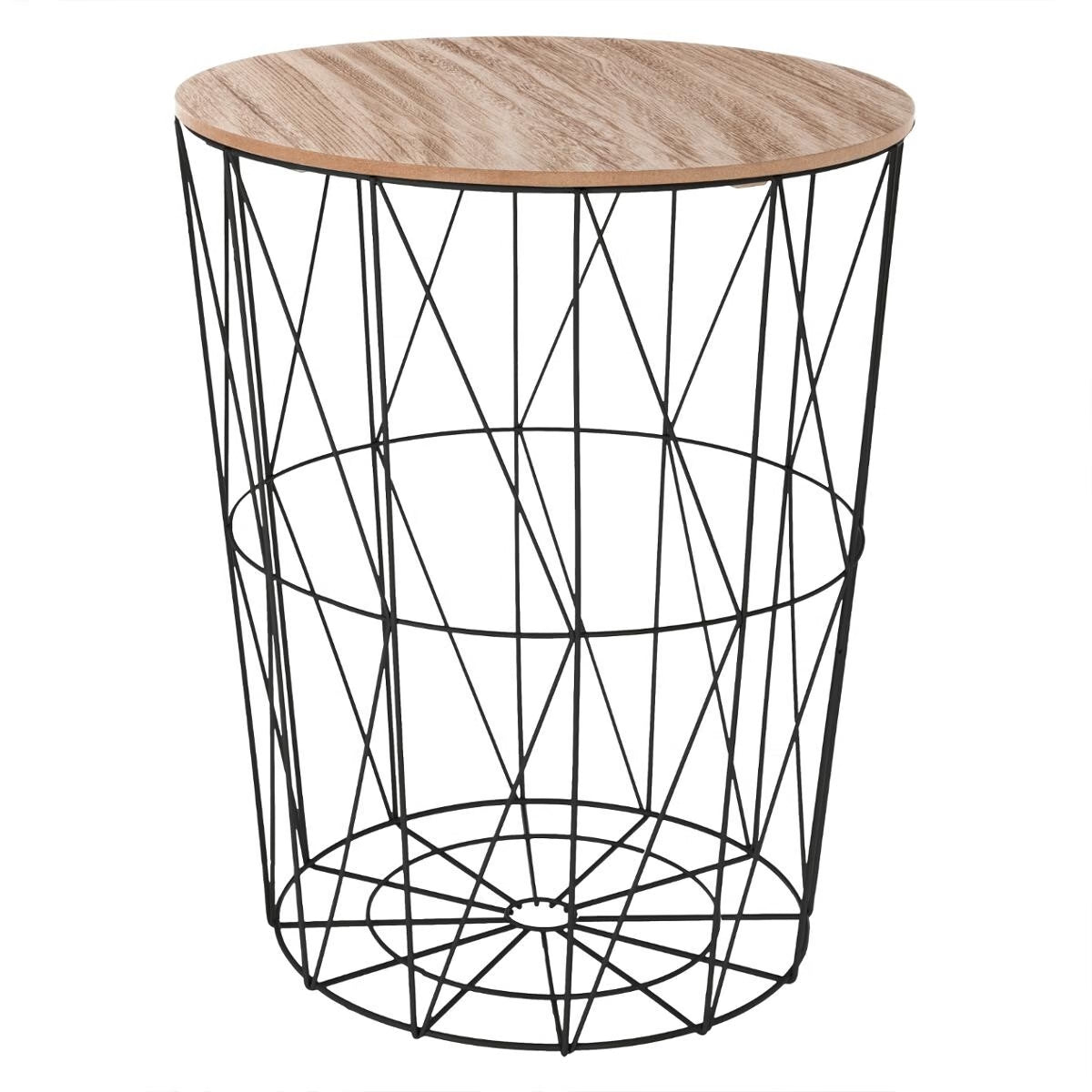 Masuta cafea Atmosphera Kumi, otel si MDF, 47x57 cm, negru