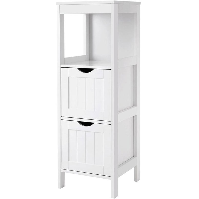 VASAGLE Dulap de podea pentru baie, multifunctional, 2 sertare, 30x30x89cm, alb