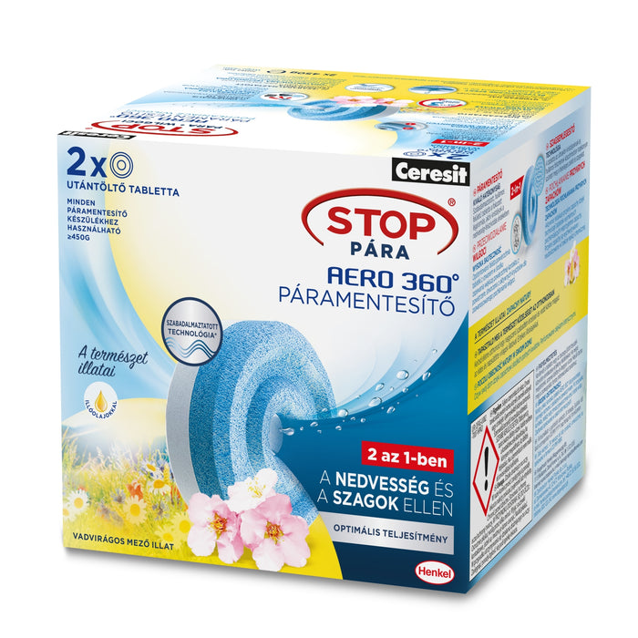 Henkel, Tableta Ceresit Stop pentru reumplerea aparatului de dezumidificare, aroma „Flori salbatice”, 2 x 450 g H2629953