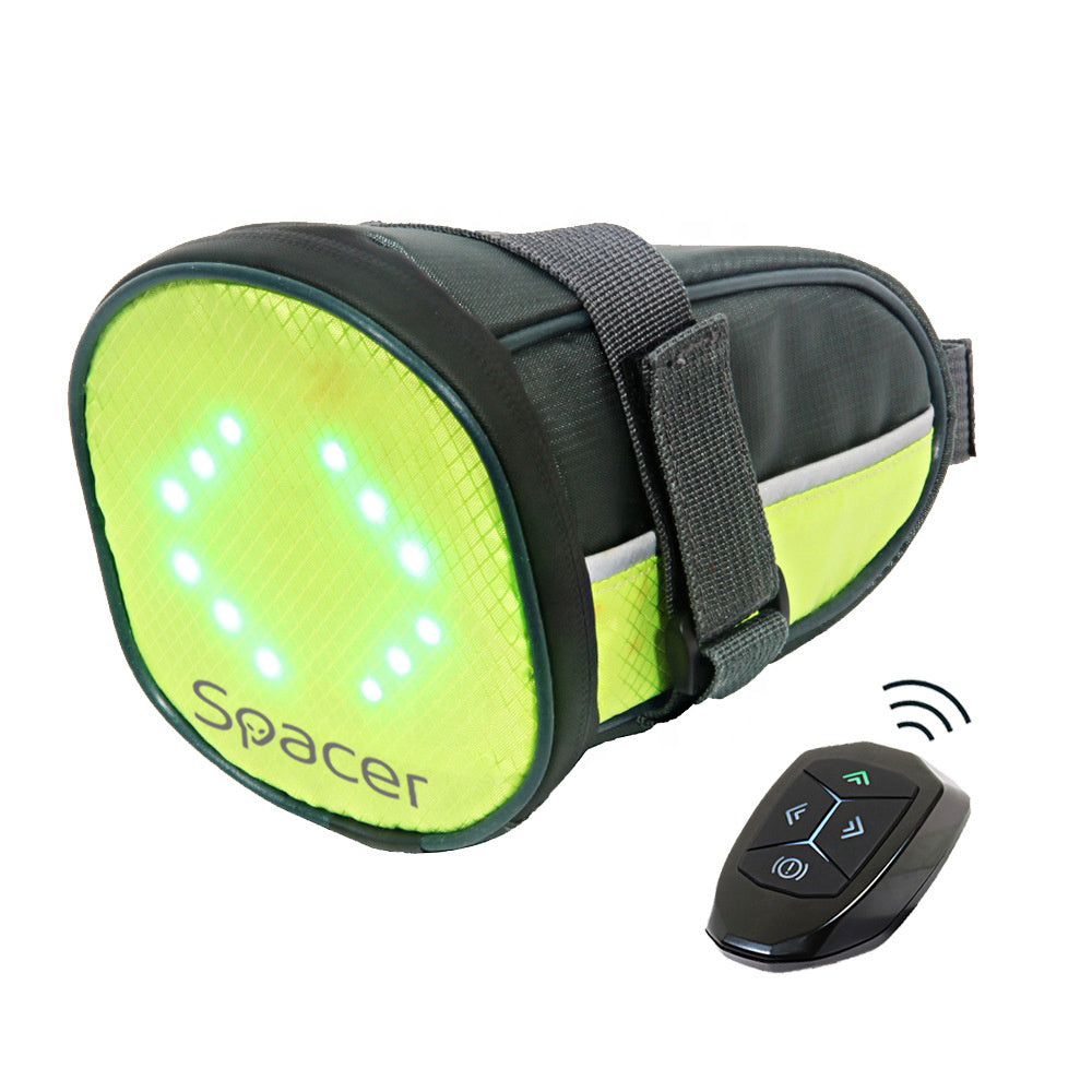 GEANTA reflectorizanta SPACER pentru Bicicleta, cu semnalizare LED prin telecomanda si de montat la sa, "SPBB-LEDSign"