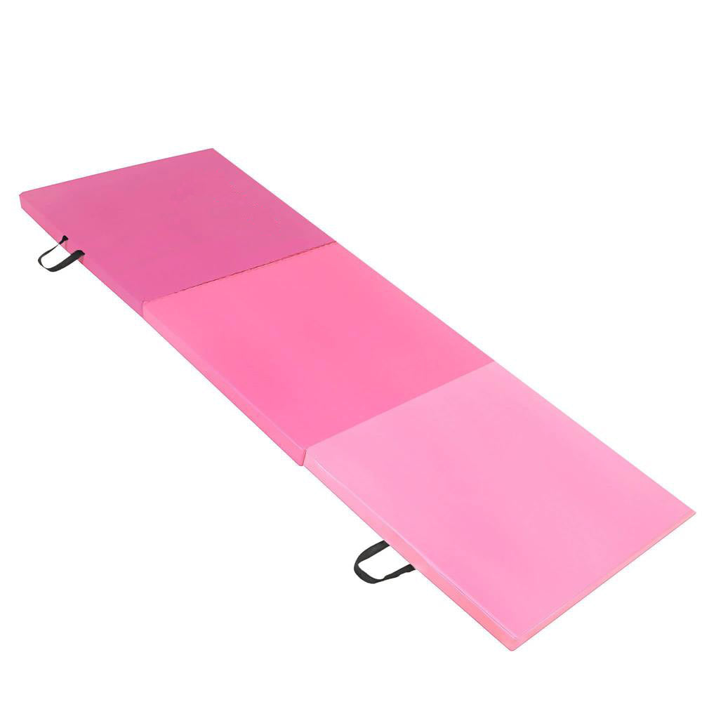 Saltea fitness groasa pentru antrenamente gimnastica, pliabila, 180x60x5,5cm, roz
