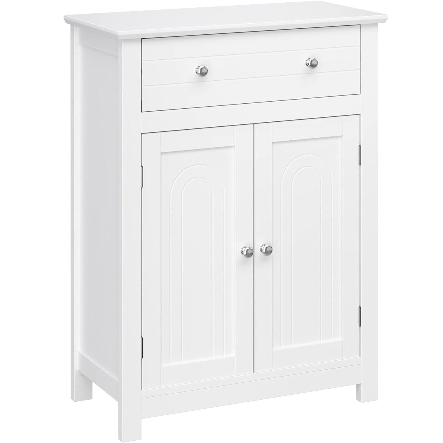 VASAGLE Dulap de depozitare pentru baie, cu sertar si spatiu de depozitare cu 2 usi, 60x30x80cm, alb