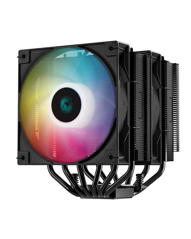 COOLER DeepCool "AG620 BK ARGB V2" skt. Intel si AMD, racire cu aer, vent. 2 x 120mm, 300 - 1950 rpm, 6 heatpipes, inaltime 161mm, RGB adresabil,"R-AG620-BKAMMN-GJD"