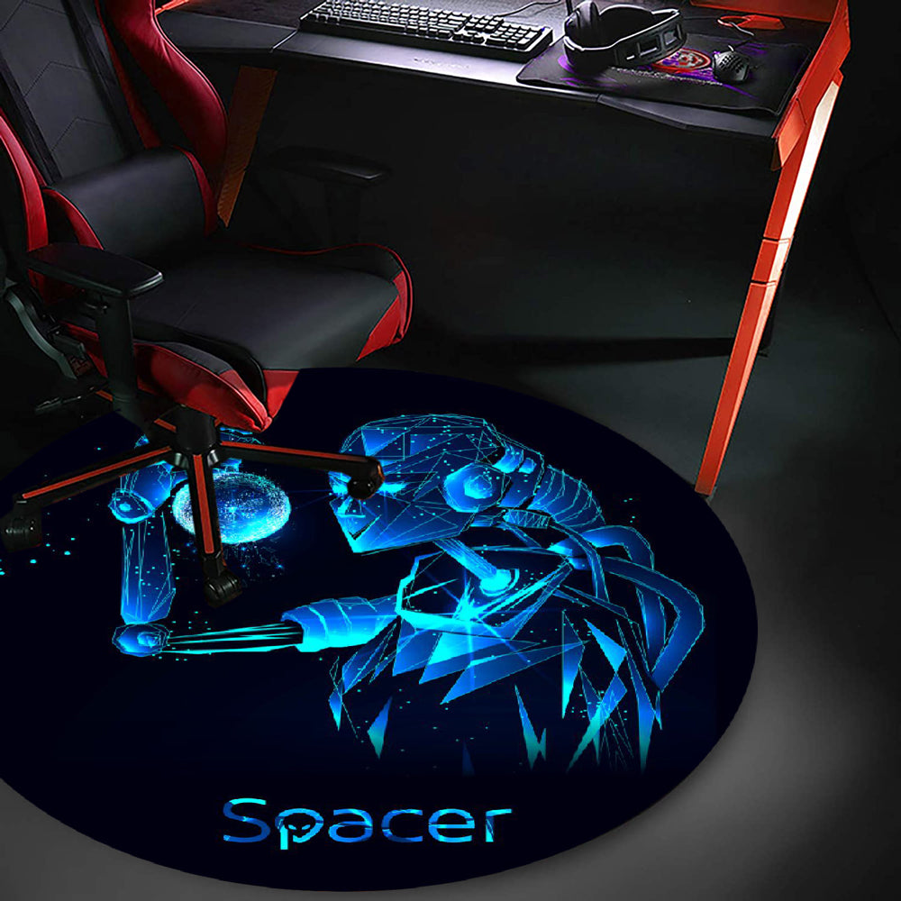 Covor pentru scaun gaming SPACER, protectie parchet, cauciuc si material textil, 1200 x 3mm, rotund, CYBORG 46501473 "SPFP-CYBORG-120"