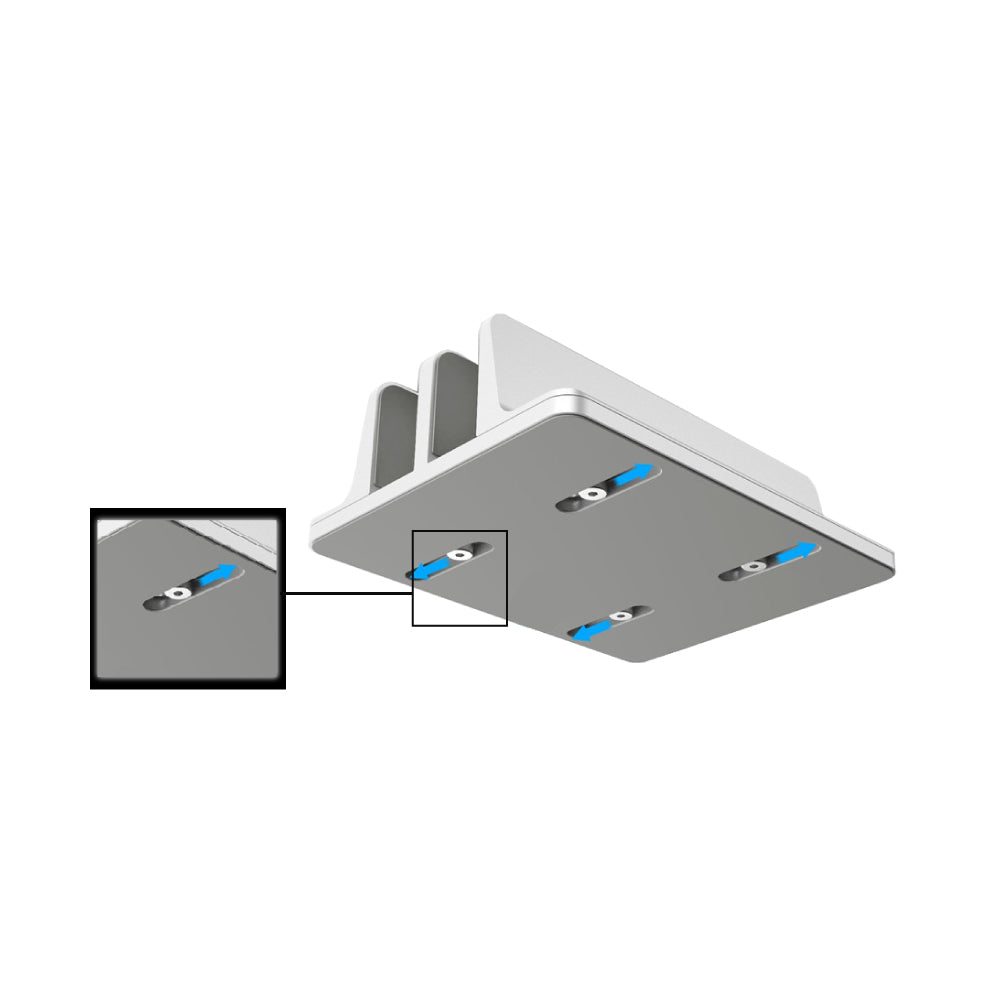 STAND SPACER vertical, notebook 14/17", dublu, protectie impotriva zgarieturilor, latime ajustabila, argintiu, aluminiu sablat, "SPS-Vertical"