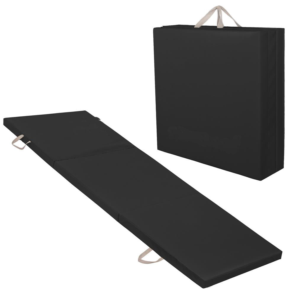 Saltea fitness groasa pentru antrenamente gimnastica, pliabila, PVC, 180x60x5cm, negru