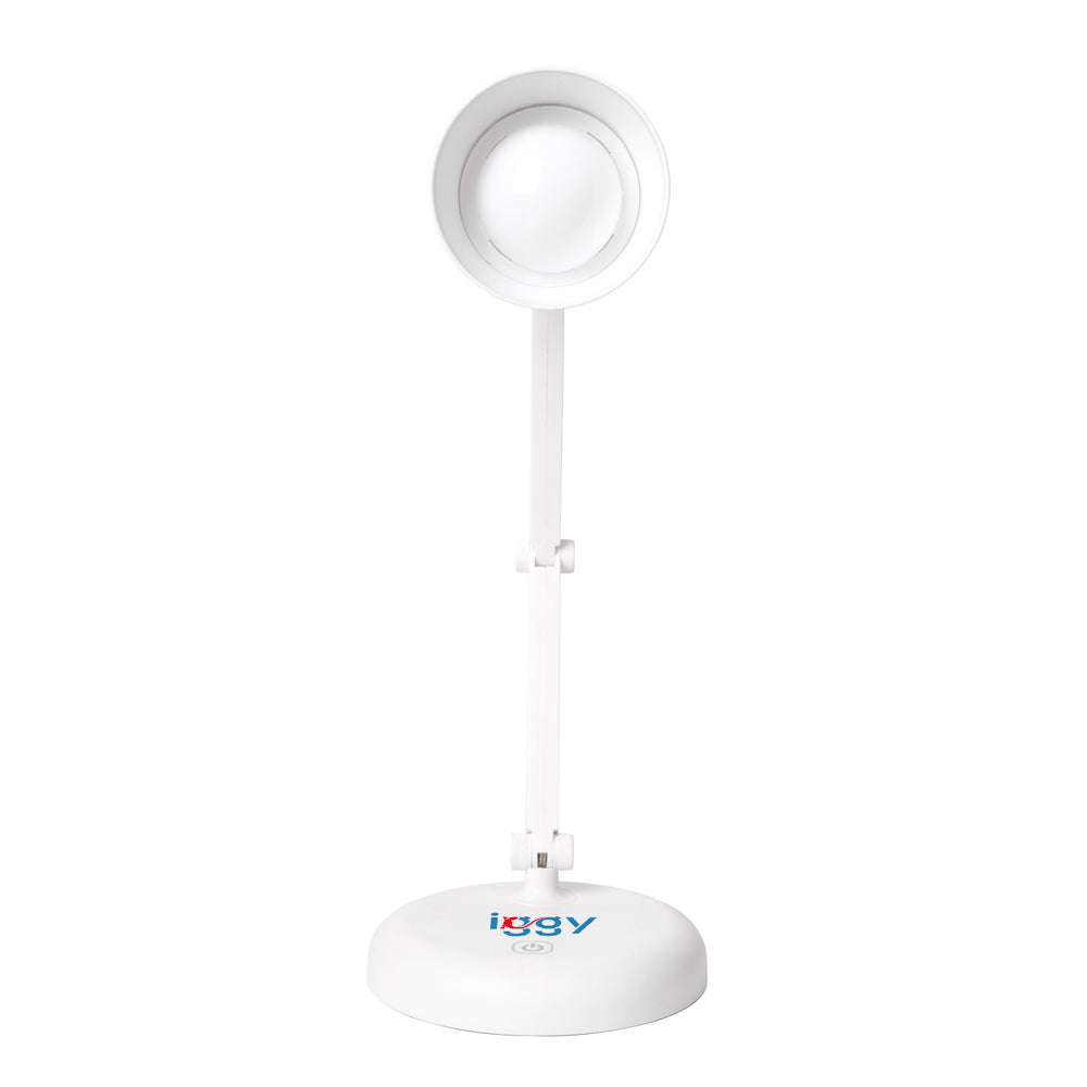 LAMPA BIROU LED Iggy,100 lumen,3 trepte intens lum,buton tactil on/off,mat ABS,conec: cablu USB inclus/3 baterii AA (neincluse),durata viata bec LED 50000h,alb "IGDL-LED-LAMP"