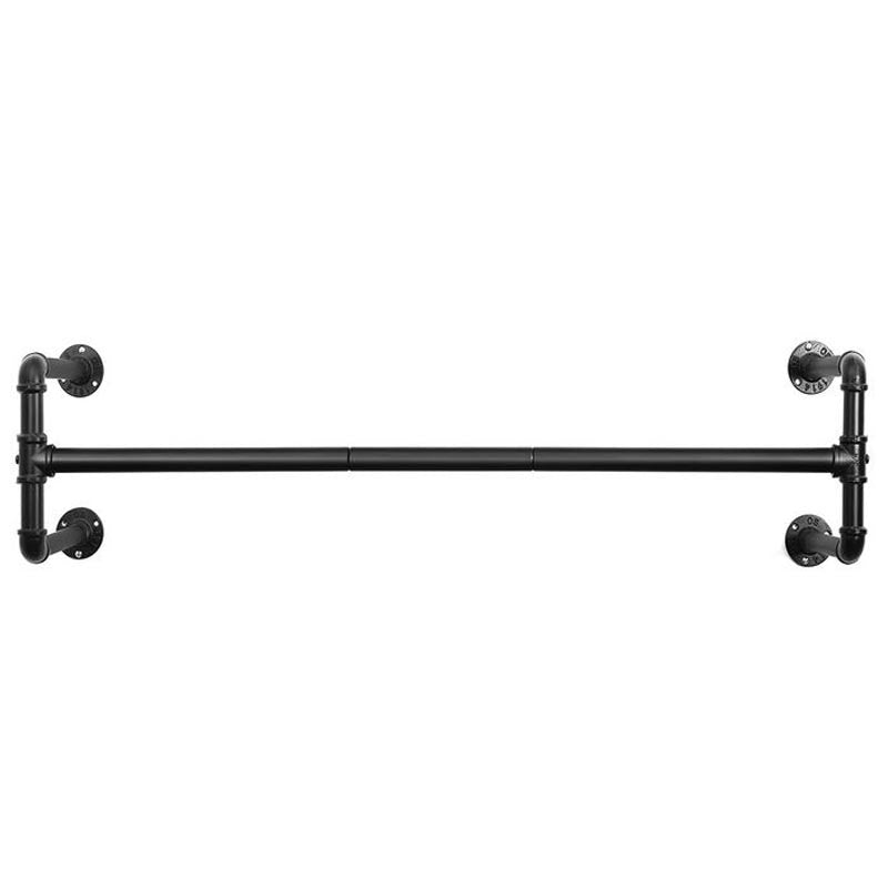SONGMICS Sina metalica de agatat haine, montare pe perete, aspect industrial, 112x30x30cm, negru