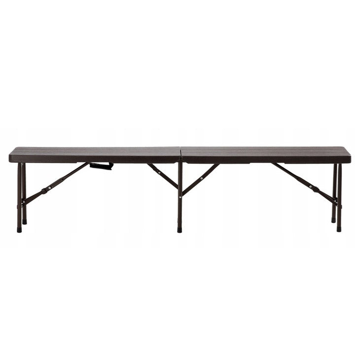 Banca pliabila pentru gradina sau catering, HDPDE, 180x25x43cm, maro