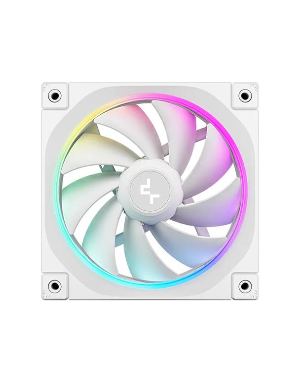 Set 3 ventilatoare DeepCool "FL12R WH 3IN1", 120mm, 500-2150 RPM, FDB, 55 cfm, , 4pin PWM, alb, "R-FL12R-WHAPN3-G" - 6933412785149