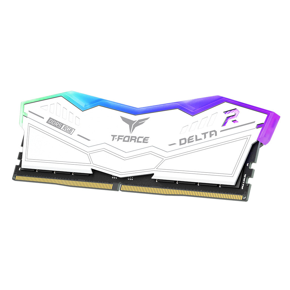 MEMORIE DDR TeamGroup T-FORCE DELTA RGB DDR5 Gaming 32GB frecventa 6400 Mhz (kit 2 x 16GB) CL40, radiator, retail, alb