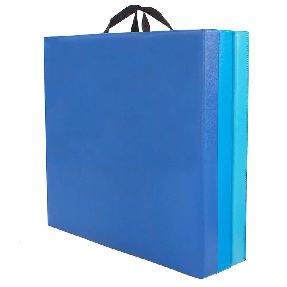 Saltea fitness groasa pentru antrenamente gimnastica, pliabila, 180x60x5,5cm, albastru