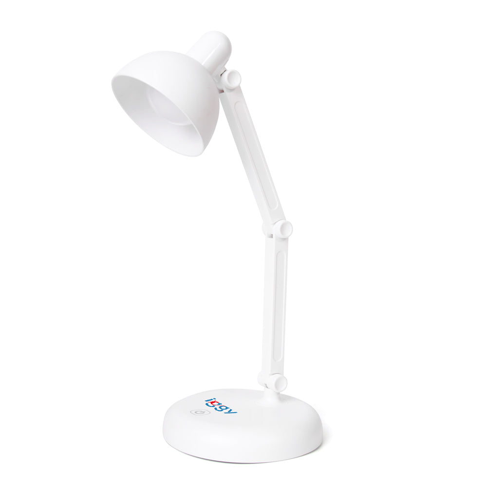 LAMPA BIROU LED Iggy,100 lumen,3 trepte intens lum,buton tactil on/off,mat ABS,conec: cablu USB inclus/3 baterii AA (neincluse),durata viata bec LED 50000h,alb "IGDL-LED-LAMP"
