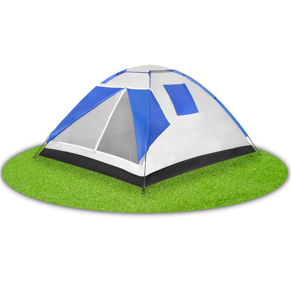 Cort plaja sau camping, impemeabil, cu protectie UV, 4 locuri, 210x240x130cm, gri albastru