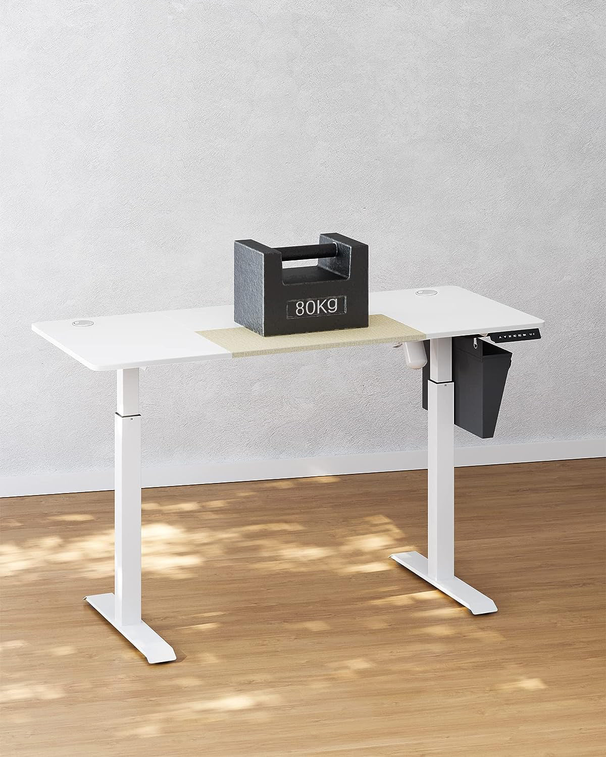 SONGMICS Birou cu reglaj electric pe inaltime, memorie cu 4 inaltimi, 60x140x(72-120)cm, alb