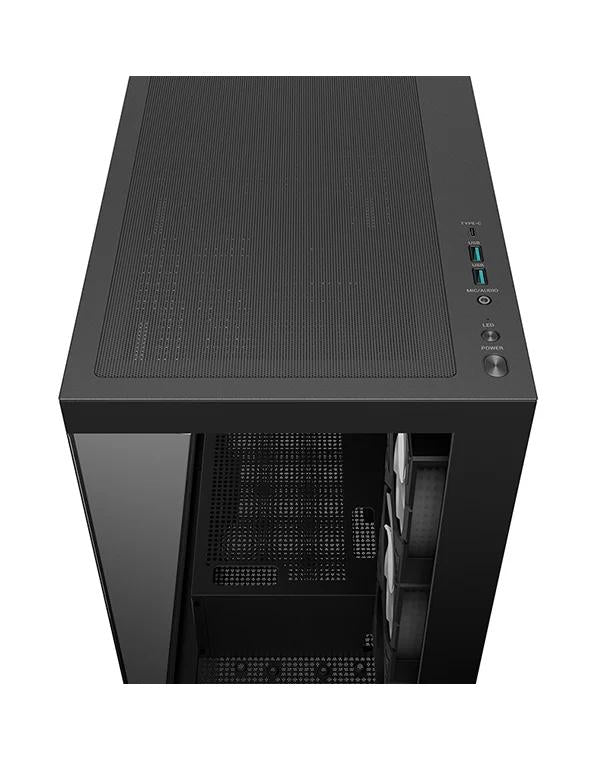 CARCASA gaming "CG580 4F V2", middle tower, ATX, fara sursa, sticla securizata, suporta 8xfan, inclus 4xfanx120mm, ARGB, negru, PSU shroud,7 sloturi expansiune, USB-C x 1, USB 3.0 x 2, audio+mic, "R-CG580-BKADA4-G-2"