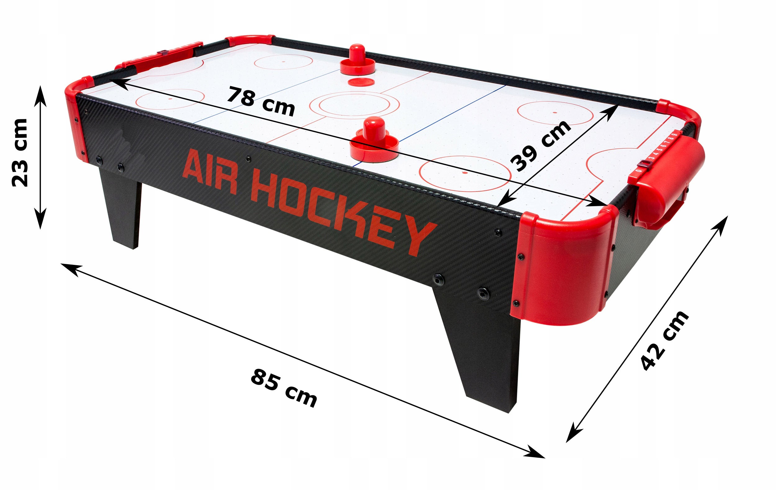 Joc de masa Air Hockey, pentru copii, 2 pucuri si 2 crose, 85x42x23cm
