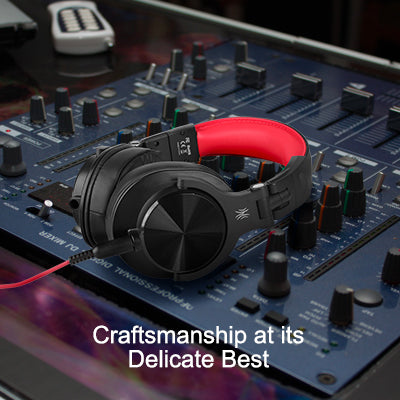 Casca OneOdio cu fir detasabil, tip over ear, utilizare profesionala, DJ, conectare prin Jack 3.5 mm | Jack 6.35 mm, difuzor 40 mm, impedanta 32 Ohm, negru | rosu, "A71-Red"