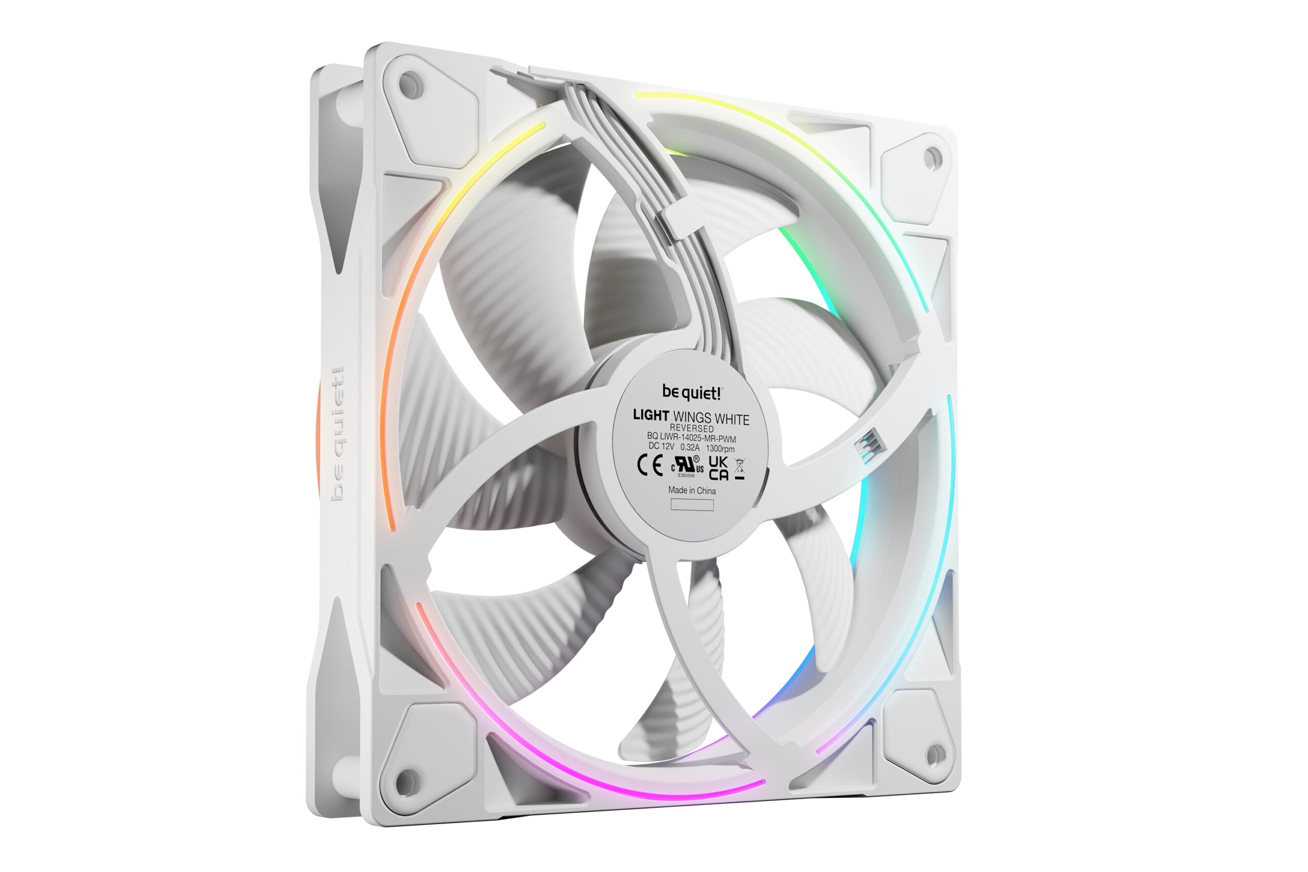 Ventilator be quiet "LIGHT WINGS", 140mm, 1300 rpm, rifle bearing, PWM, reversibil, negru, "BL134"